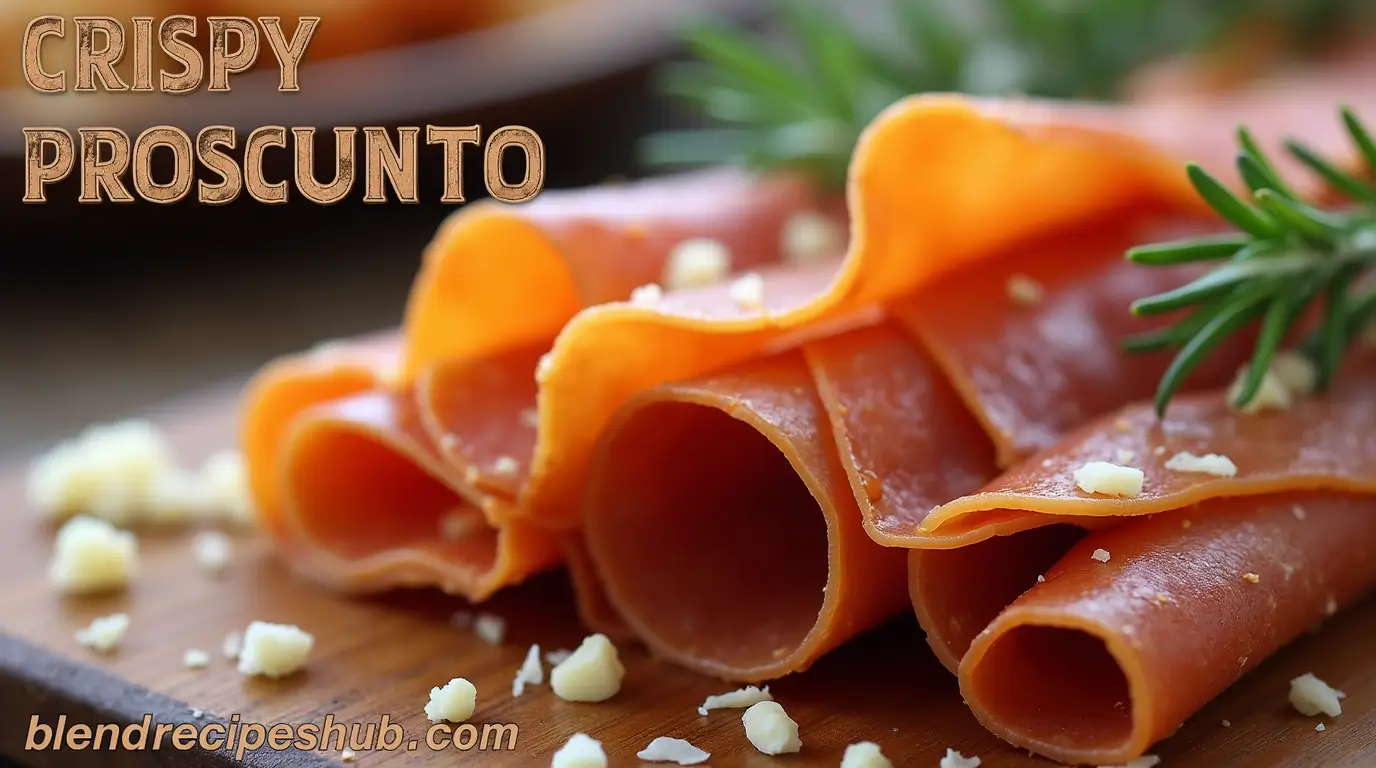 How to Make Crispy Prosciutto at Home – 4 Easy & Tasty Tips 1 Golden, crispy prosciutto slices on a wooden board with rosemary and parmesan