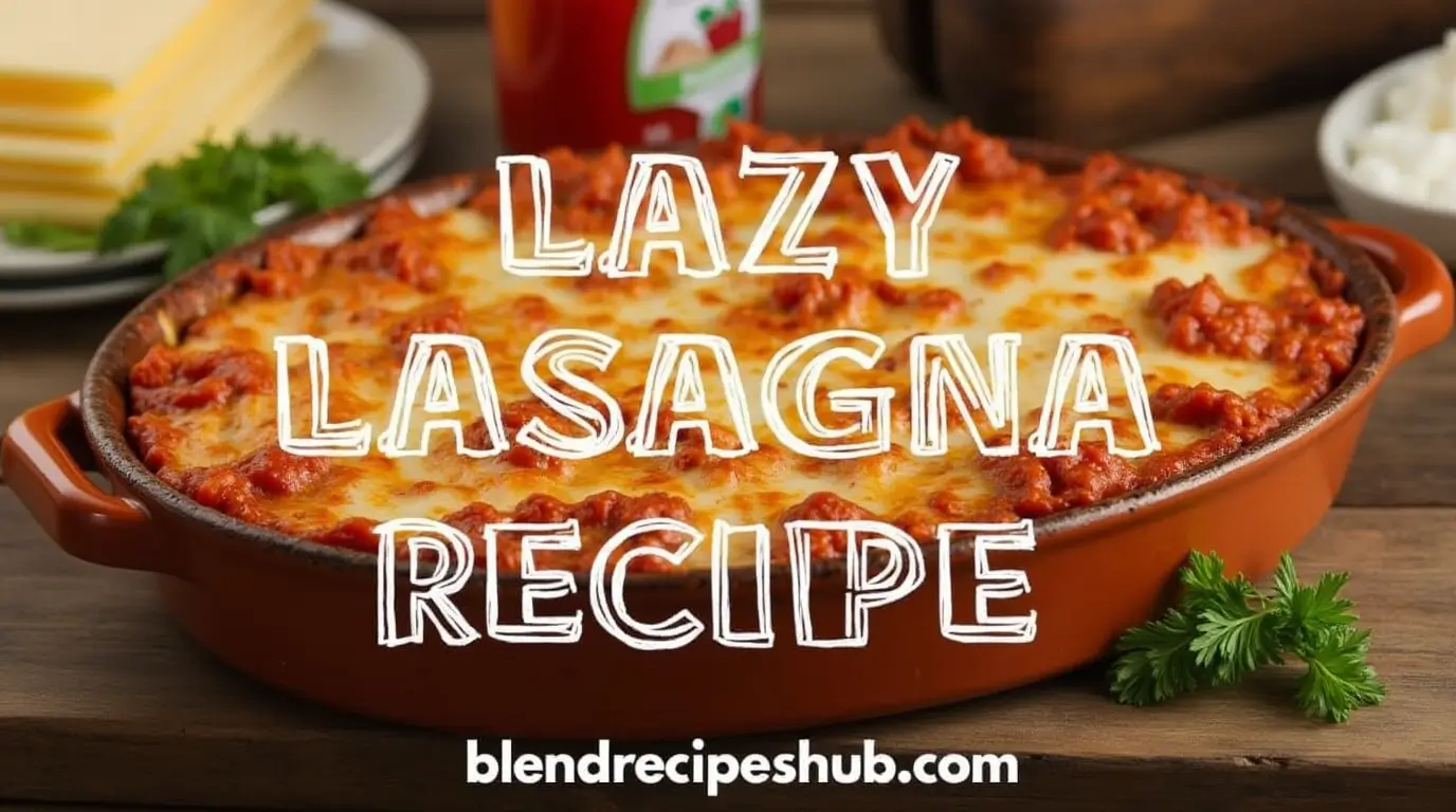 Lazy Lasagna Recipe: 4 Steps to Prepare the Best Recipe for a Tasty Dinner 1 A close-up of a freshly baked lazy lasagna with golden melted cheese, layered with noodles, marinara sauce, and ricotta, garnished with fresh parsley.