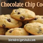 A plate of freshly baked mini chocolate chip cookies with crispy edges and melted chocolate chips, served in a cozy kitchen setting.