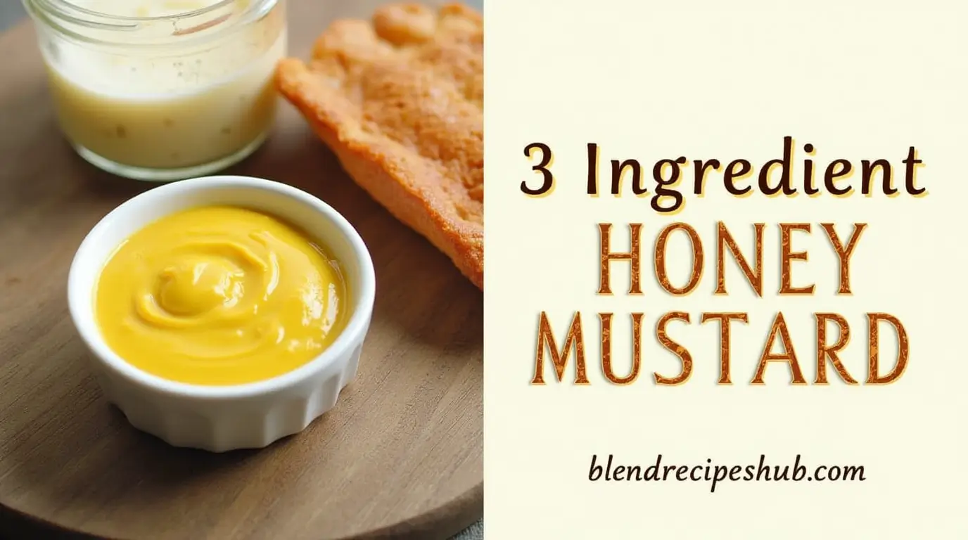 3 Ingredient Honey Mustard recipe with text '3 Ingredient Honey Mustard' and website 'blendrecipeshub.com'