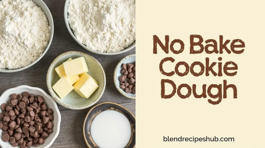 No Bake Cookie Dough recipe with ingredients and instructions