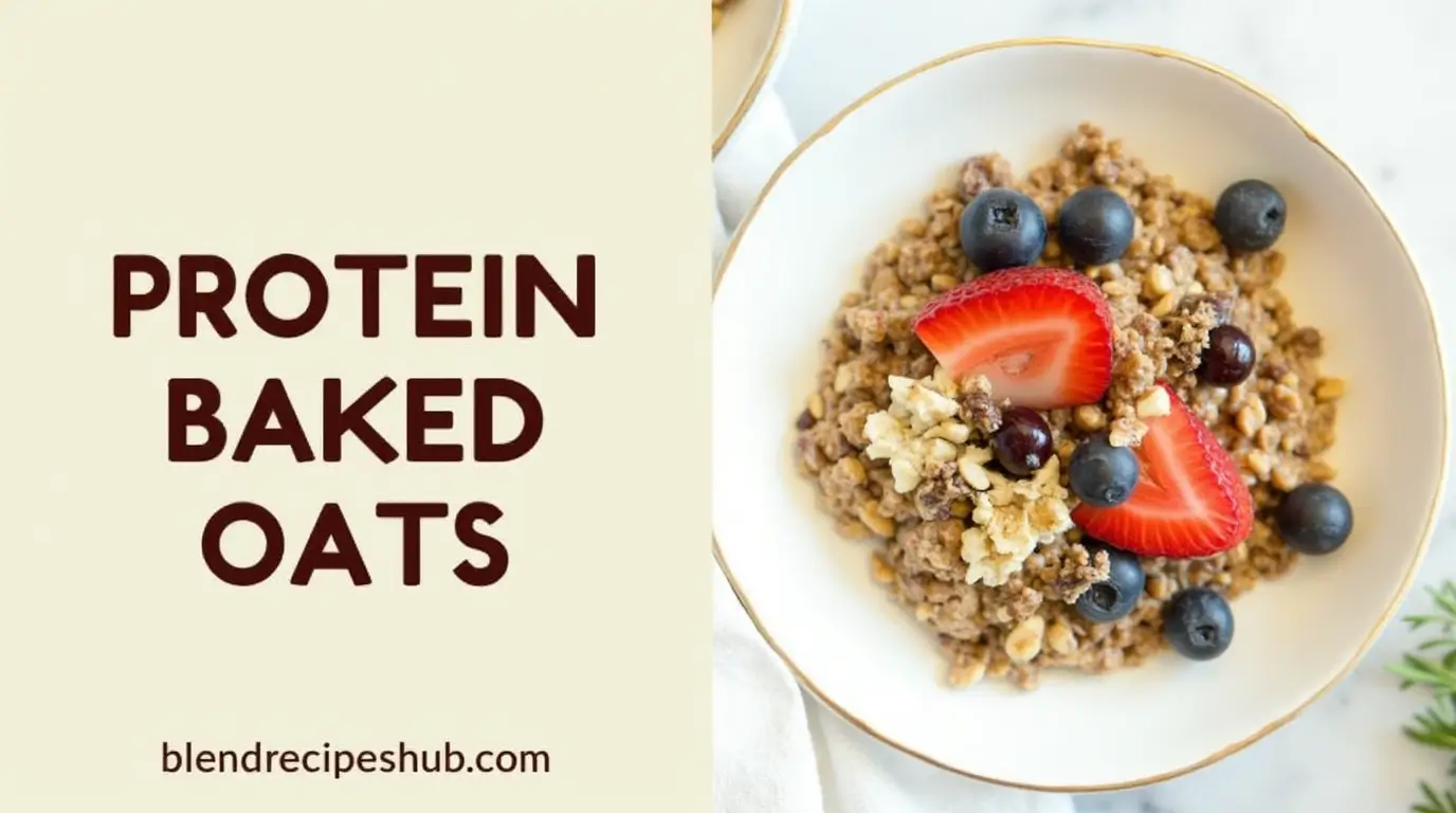 A delicious serving of Protein Baked Oats with fresh toppings