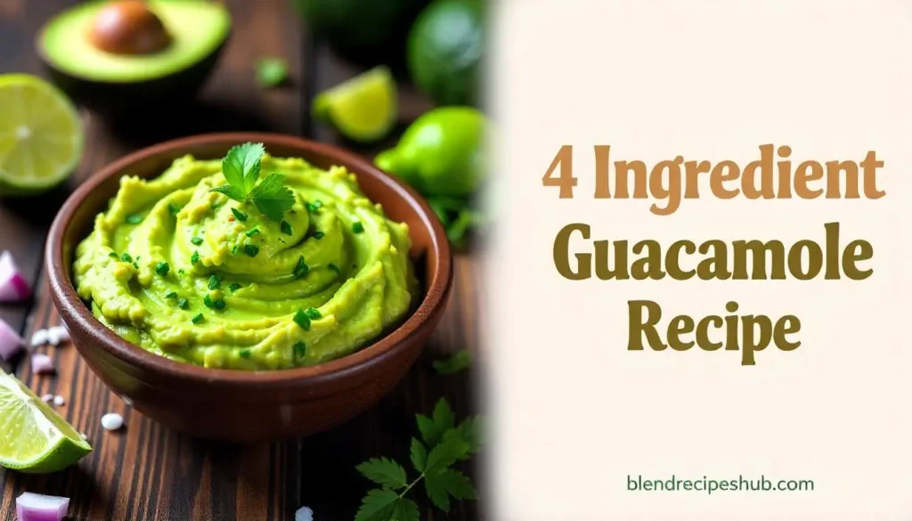 A two-section image featuring a fresh bowl of guacamole with avocados, limes, onions, and salt